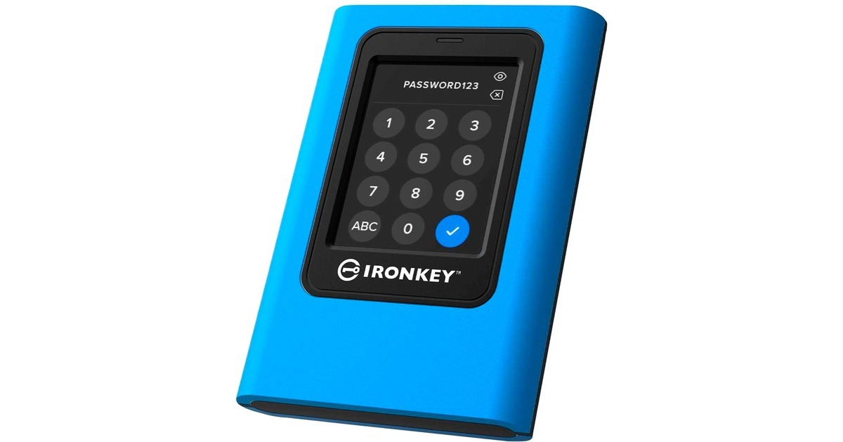 KingstonIronKey Vault Privacy 80 3.84 TB externe SSD  (Blauw/zwart, IKVP80ES/3840G, USB-C)