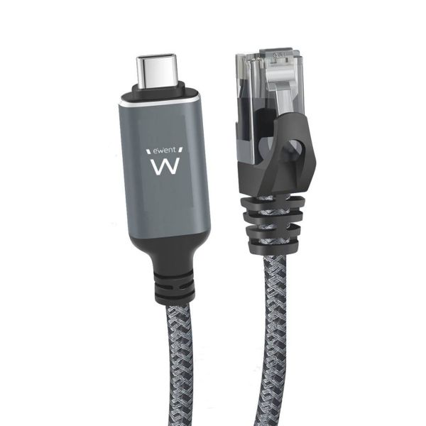 Ewent Cabo EC2004 USB-C 3.1 para RJ45 CAT6 FTP 1GB 5m Preto