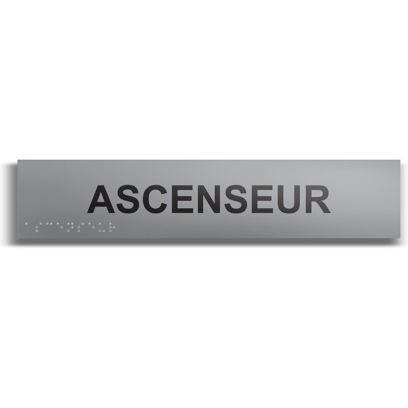 Ascenseur - Plaque de porte en braille et relief - 25 x 5cm