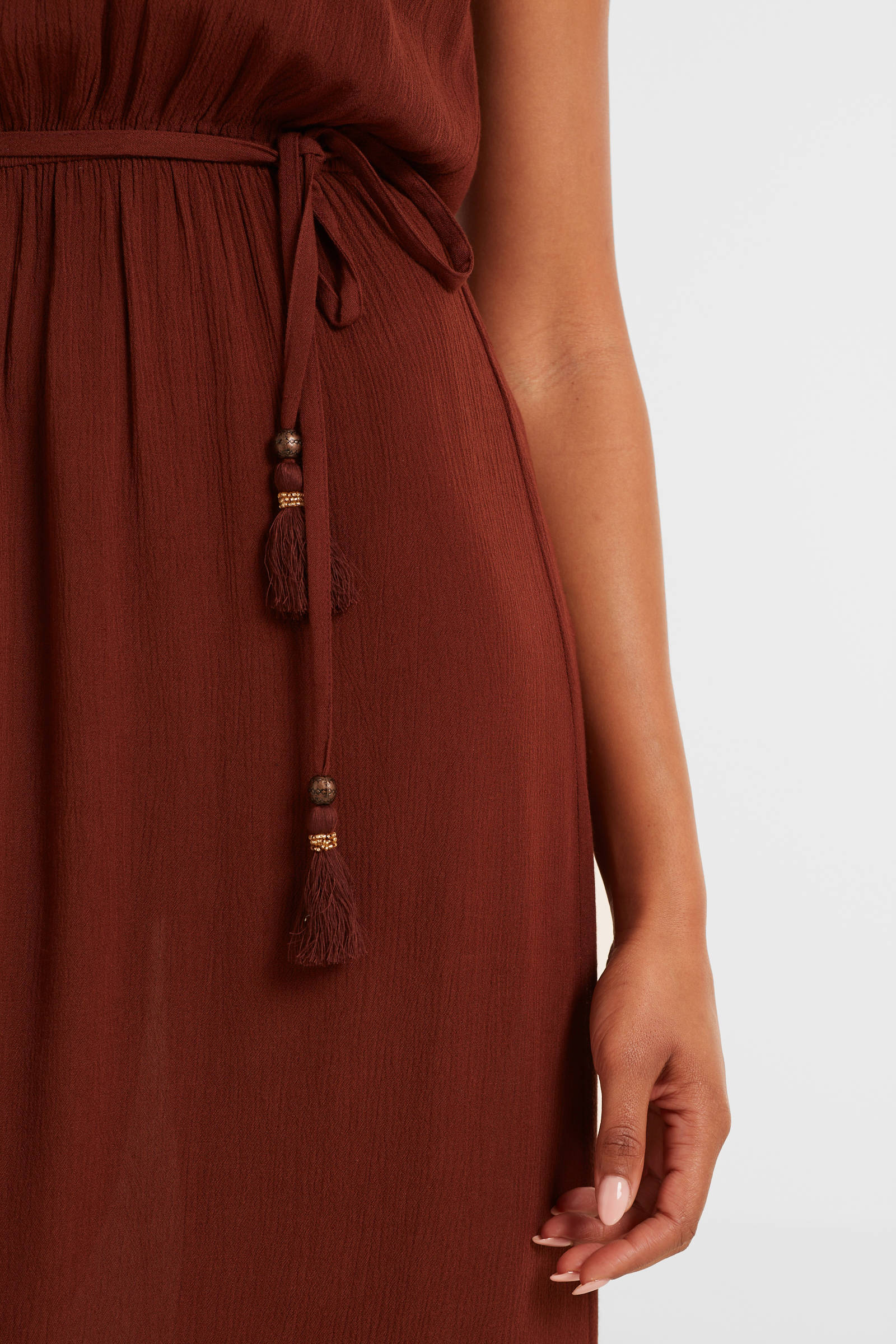 BEACHWAVE crinkle strandjurk bruin