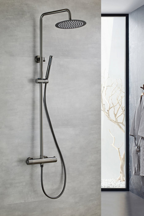 Brusesæt m/termostat Ø250 mm gunmetal