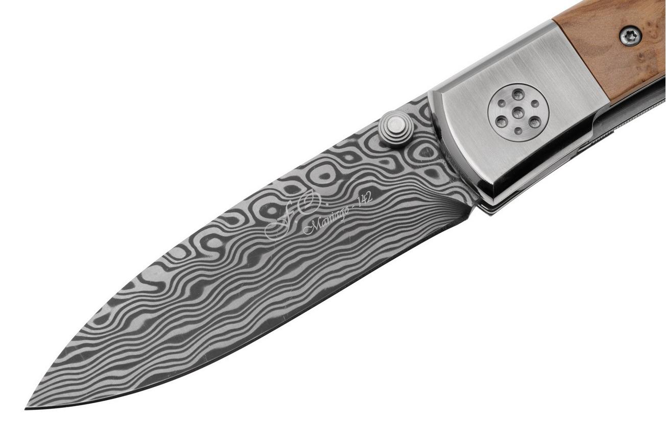 FOX Knives Elite FX-273-DOL Damasteel Super Dense Twist Damascus, Olive Wood, herenmes