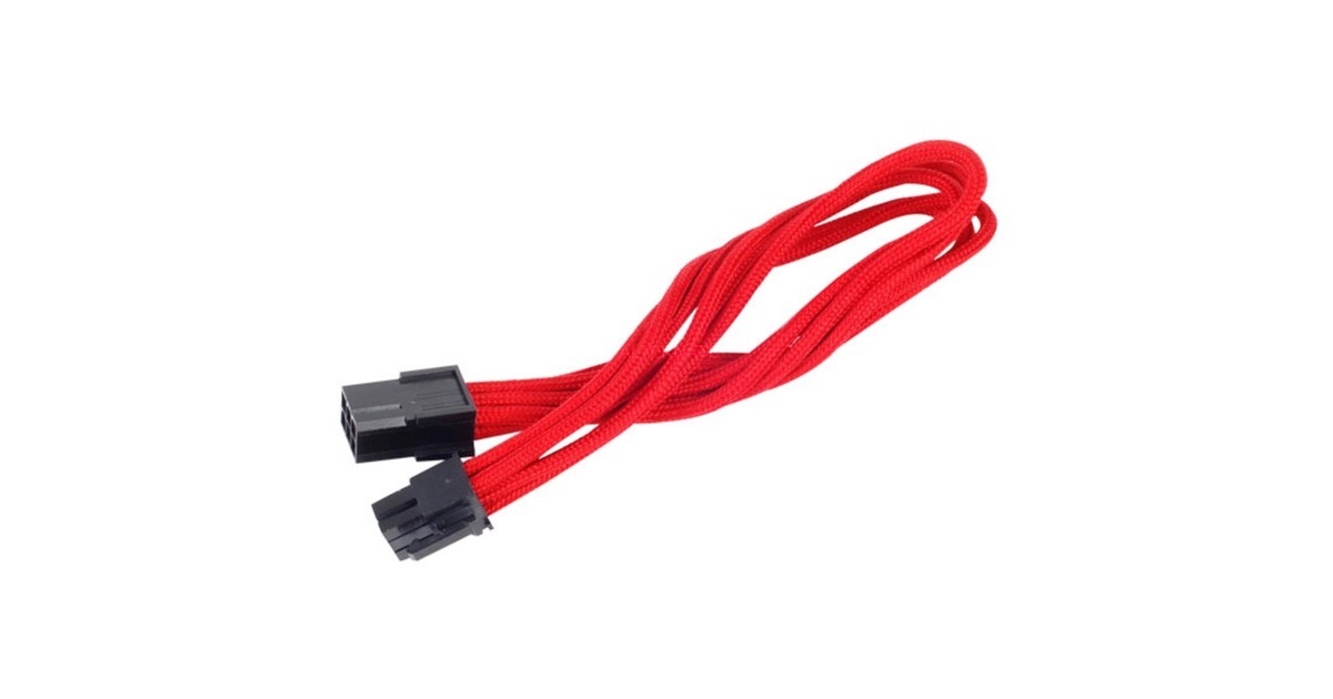 SilverStone6-Polig PCIe verlengkabel  (Rood, 25 centimeter, PP07-IDE6R, Lite retail)