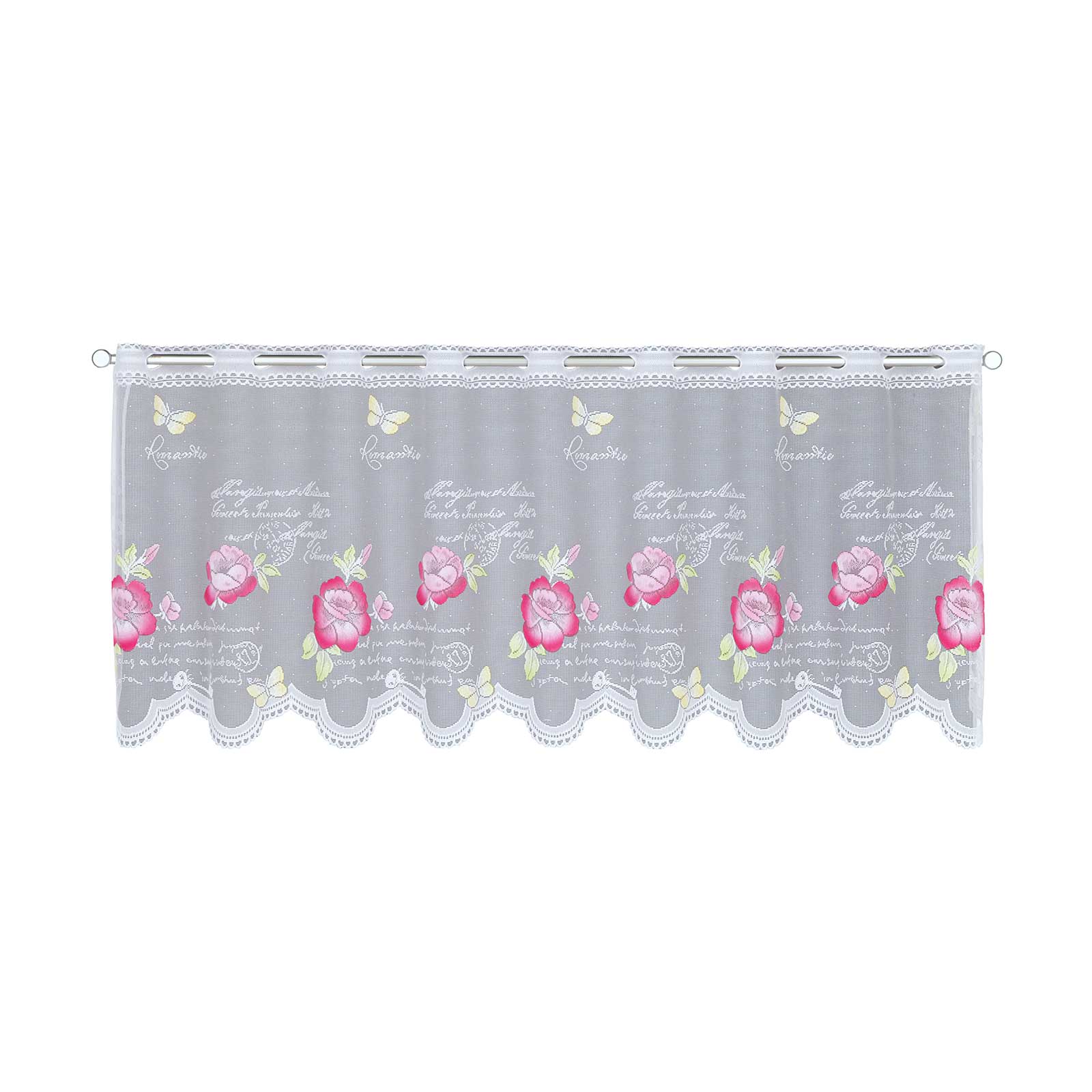 Jacq-Lamellenpanneau - Rosen - weiß-pink-grün - 140x45 cm