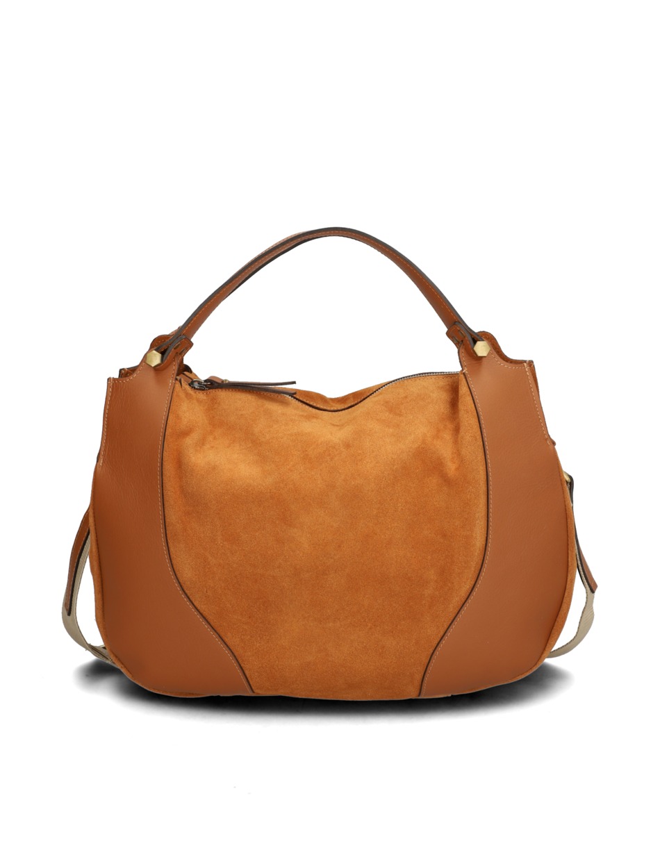 Lederkombination Hobo Bag