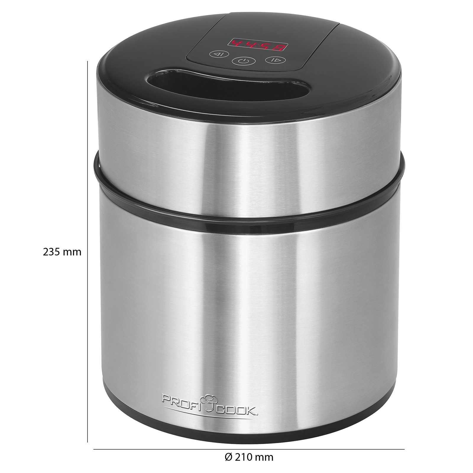 PROFICOOK Eismaschine - Edelstahl-schwarz - 1,5 Liter