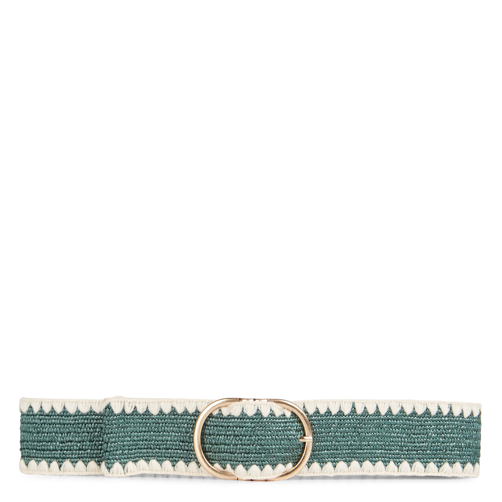 KARISA - Ceinture brodée à boucle ronde| Vert