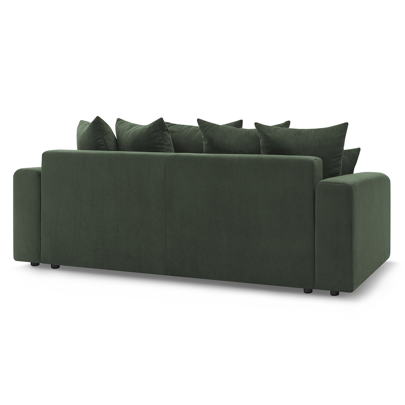 Bobochic Canapé droit fixe 3 places envy velours côtelé vert - 240x100x95 cm