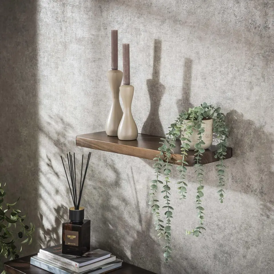 Hoyz Collection - Wandplank Carve 60cm - Massief Acacia Bruin