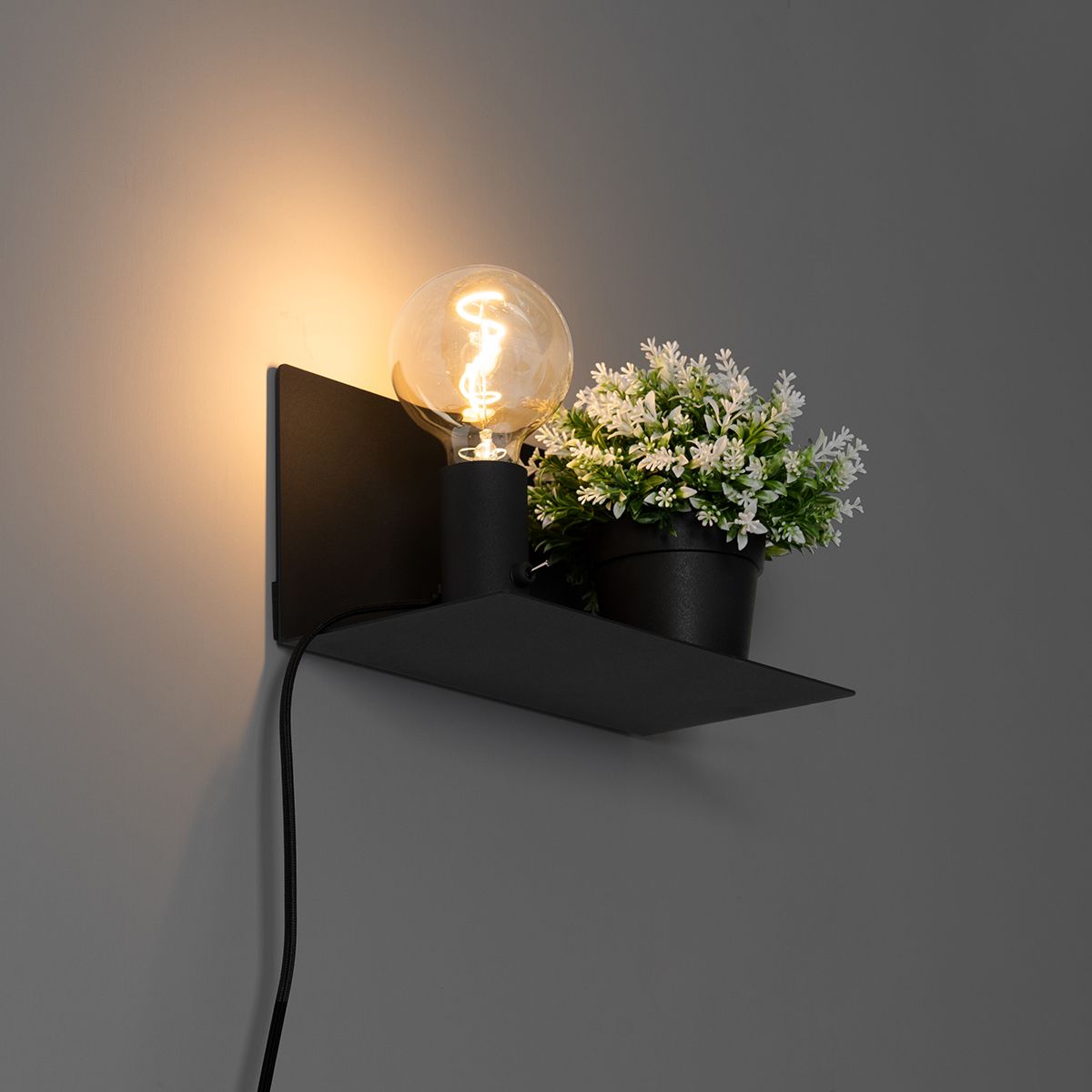Moderne wandlamp zwart magnetisch verstelbaar - Muro