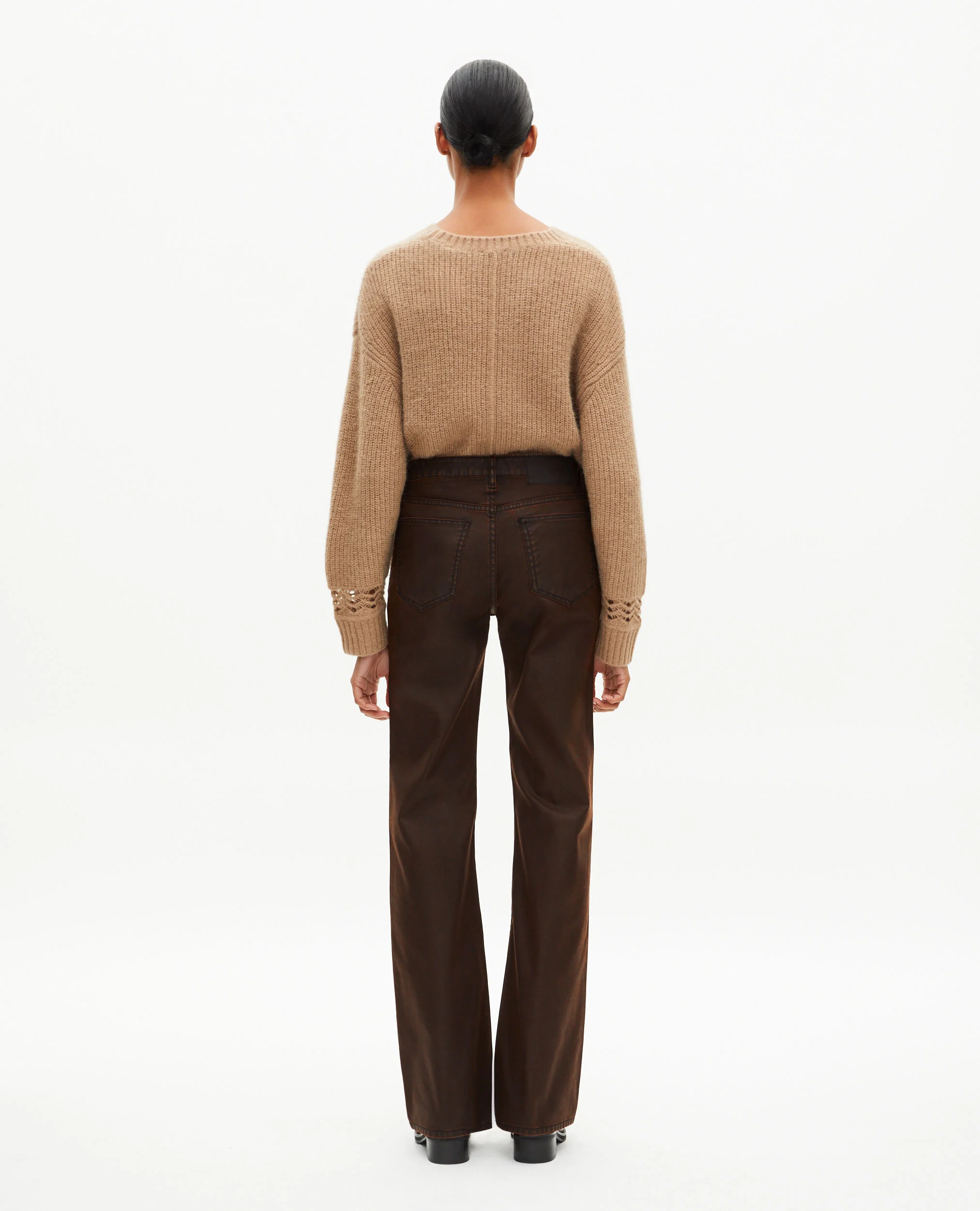 Jean coupe flare marron