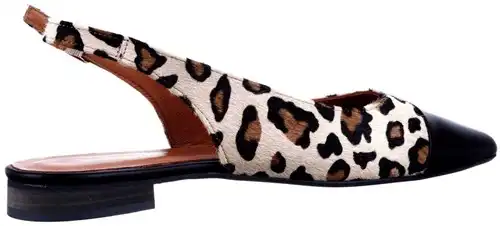 Babouche beige luipaard G-Katja-62 - maat 43 slingback beige luipaard - maat 43 Calandschoen