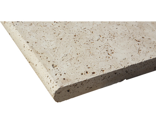 FLAIRSTONE Zwembadrand Roma Element recht beige 1 lange zijde afgerond 61x35x3 cm