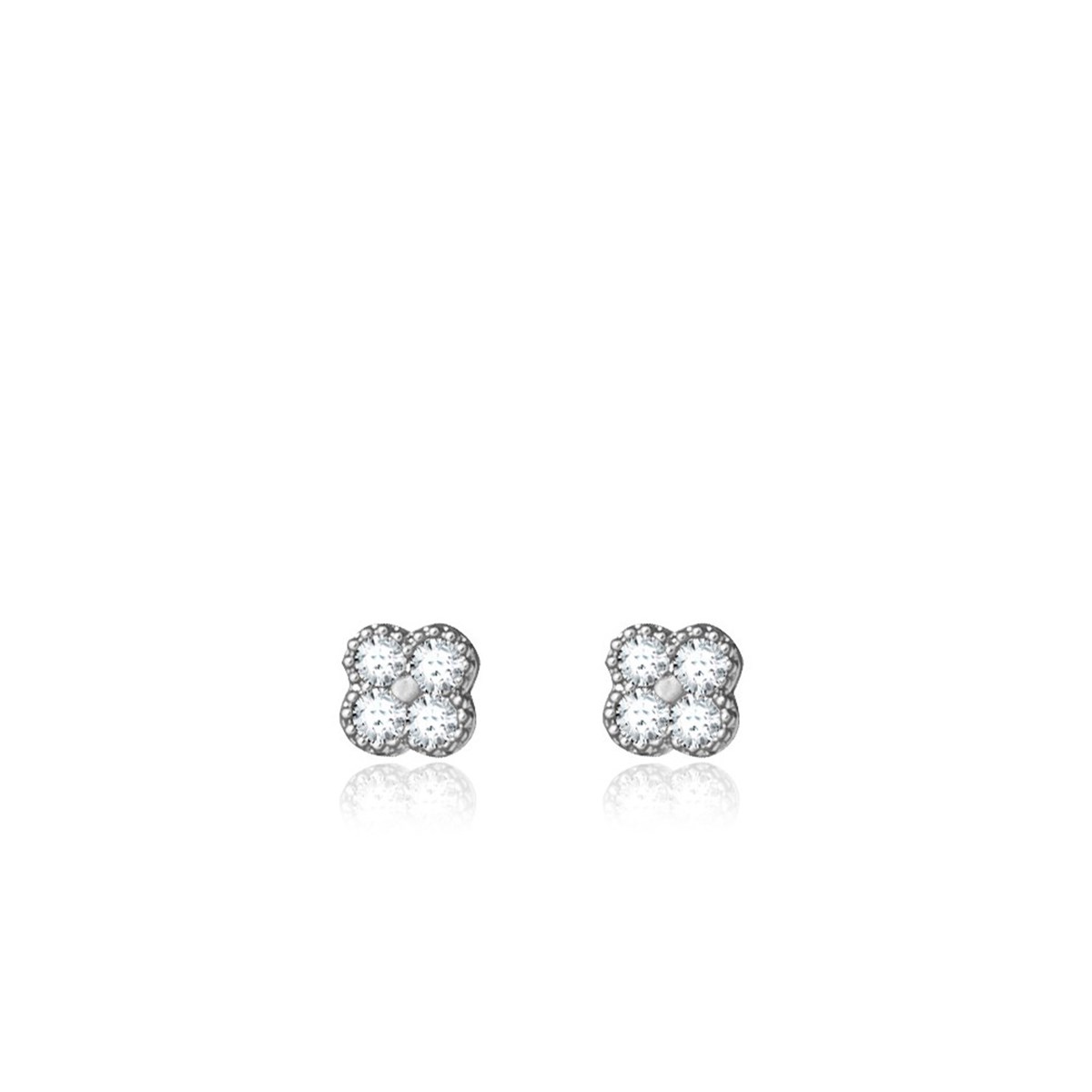 Boucles d'oreilles Agatha argent fleurs oxydesligne Beloved