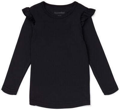 Hyperfied Frill Sleeve Top, Anthracite