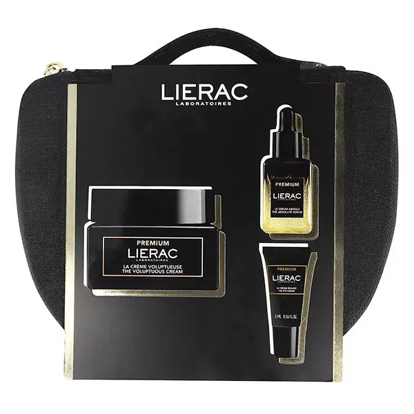 Kit Presente Antienvelhecimento Premium Lierac: Creme Voluptuoso 50ml, Sérum 13ml, Creme para Olhos 5ml