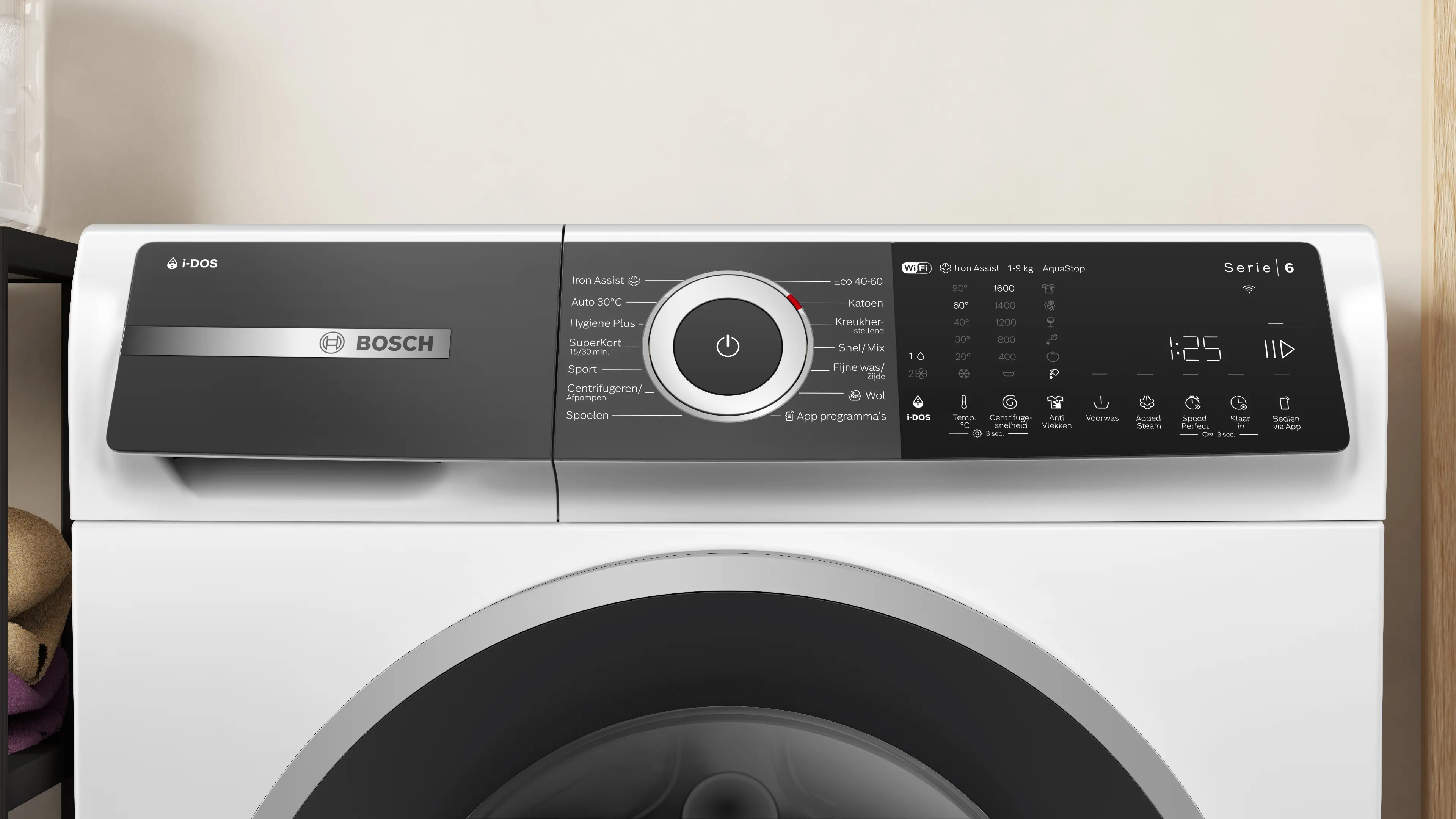 Serie 6 Wasmachine, voorlader 9 kg max. 1600 rpm