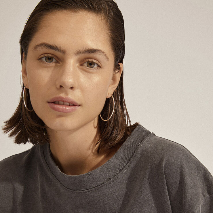 Pilgrim APRIL recycled medium hoop øreringe sølvbelagt Sølv