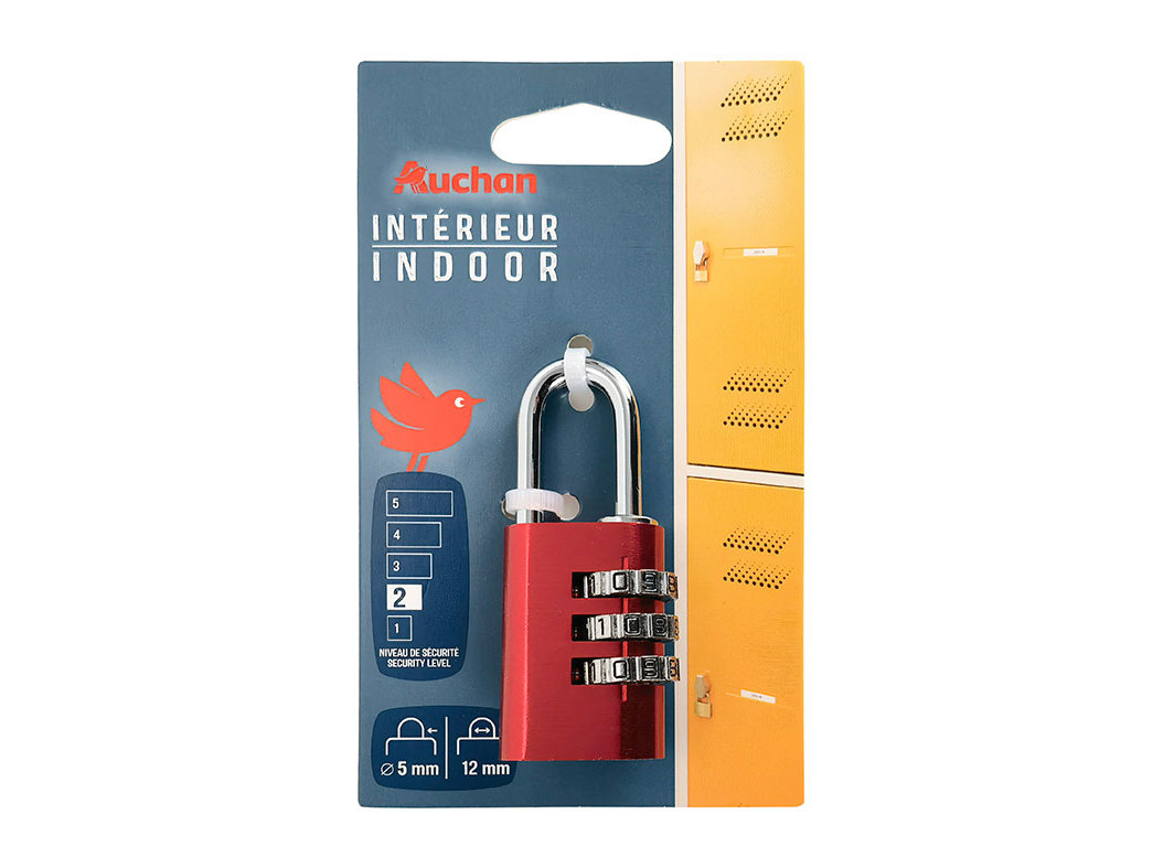 CADEADO DE CODIGO AUCHAN 3 DIGITOS 30MM
