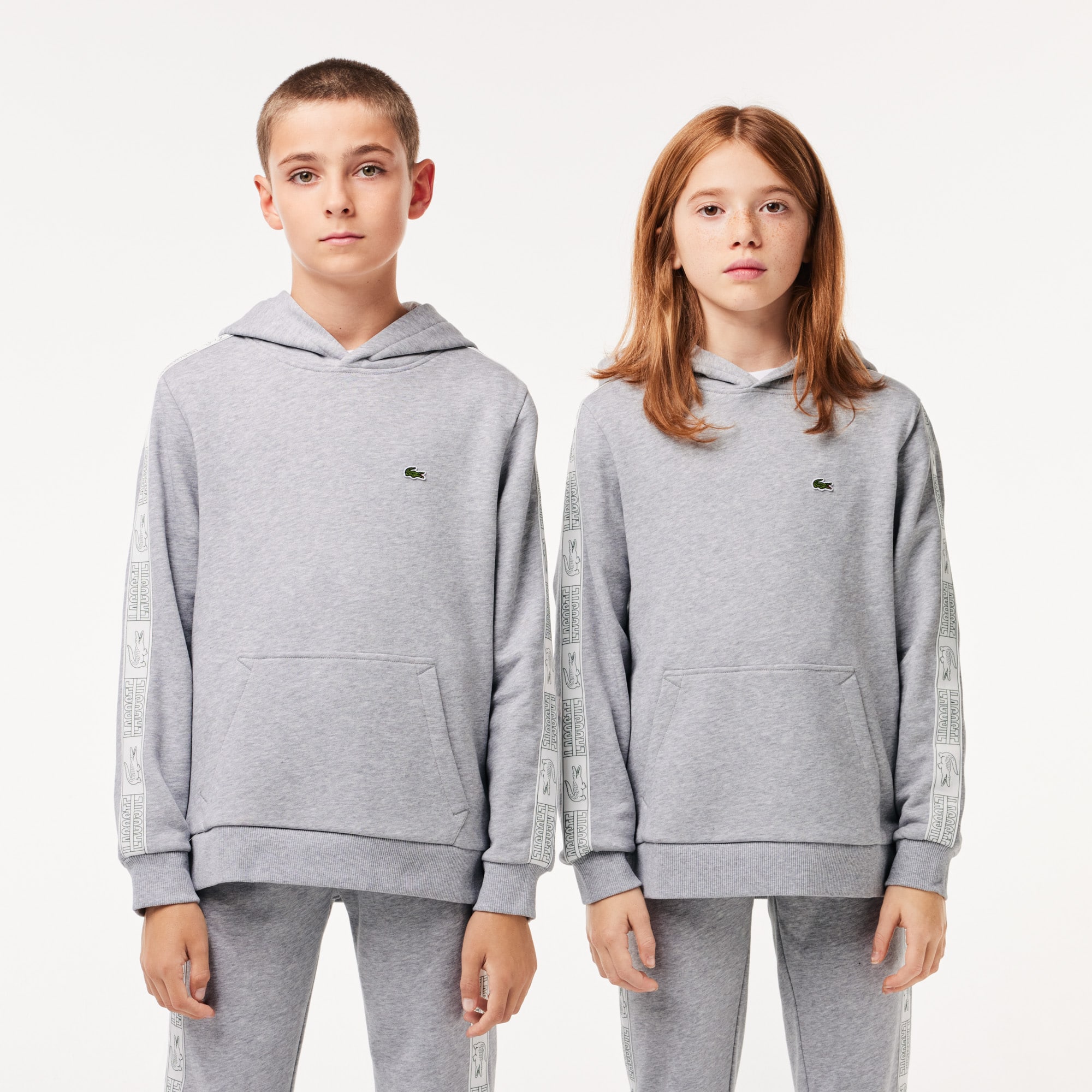 Sweatshirt à capuche en molleton de coton Pullovers & Sweatshirts - Gris - Lacoste - Enfant
