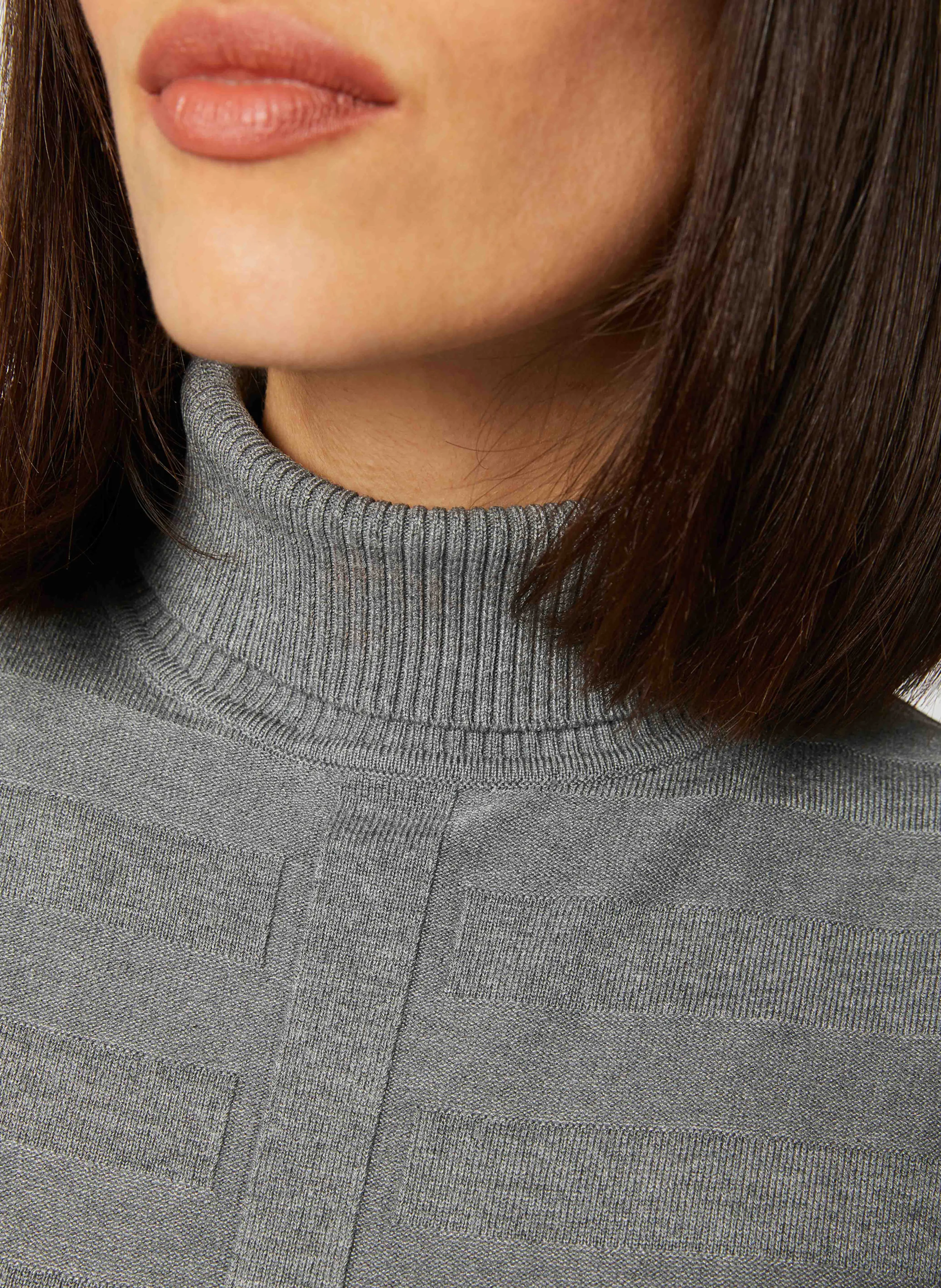 Pull col roulé | Gris