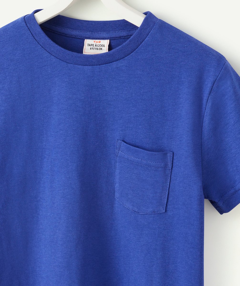 T-SHIRT MANCHES COURTES GARÇON BLEU AVEC POCHE