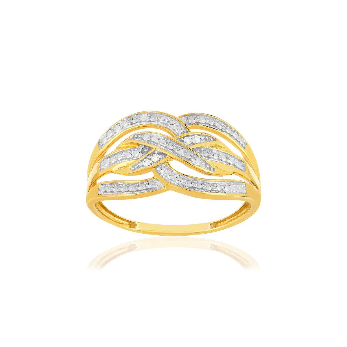 Bague or 375 2 tons diamants