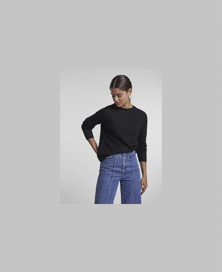 Pieces PCJULIANA LS O-NECK KNIT NOOS BC Sort