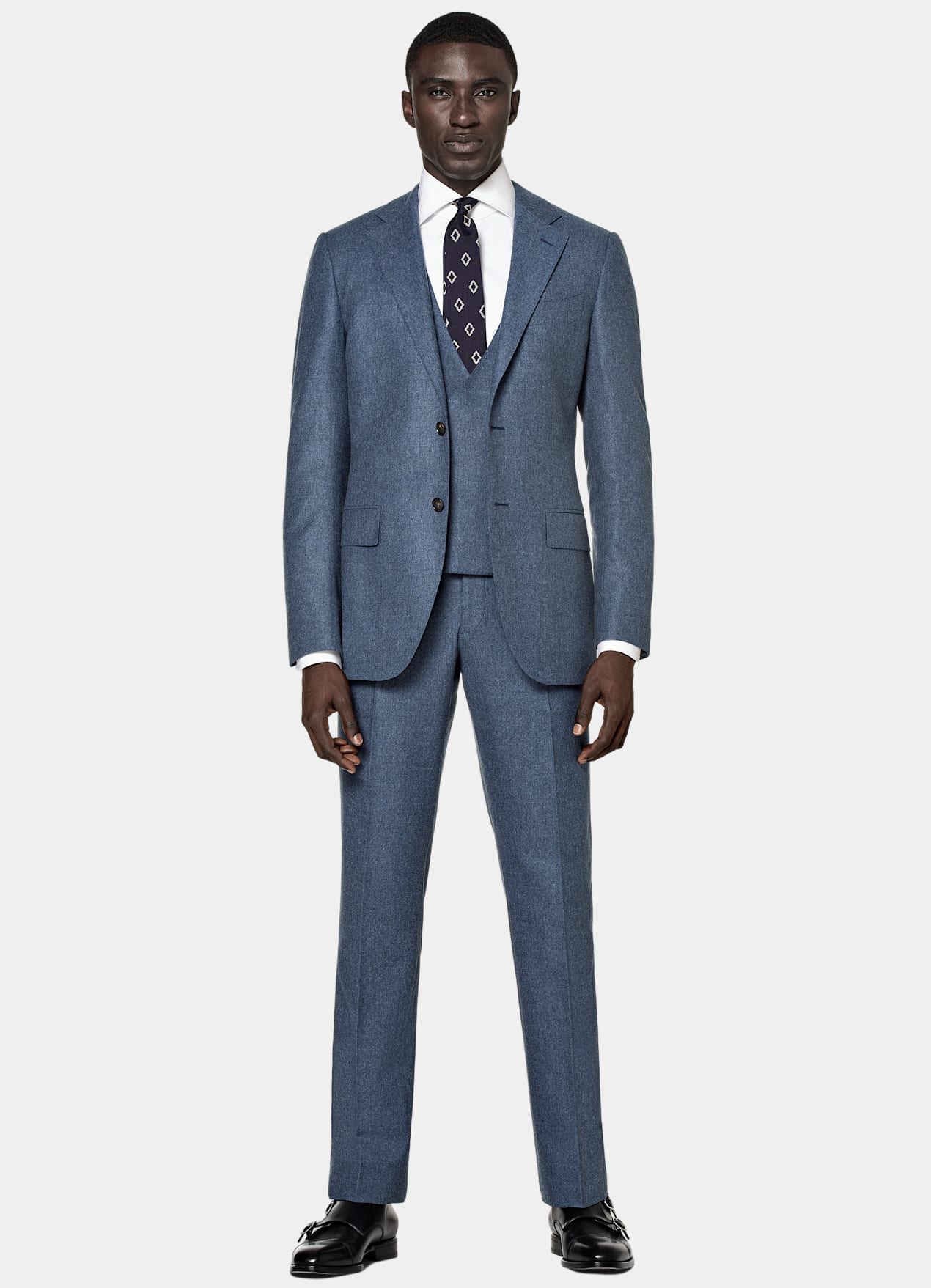 Costume Lazio coupe Tailored bleu moyen