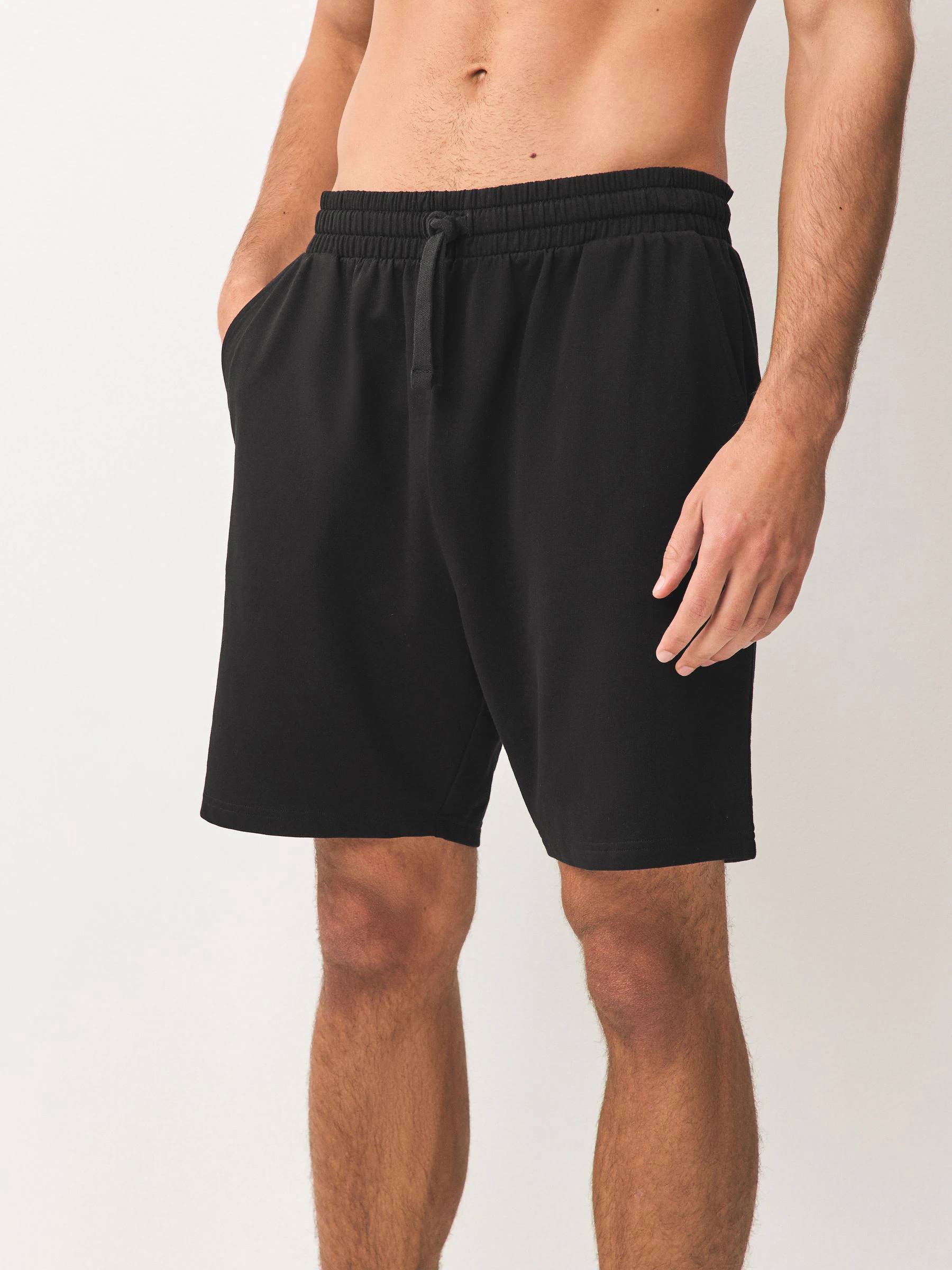 Zwart/marineblauw - Set van 2 lichtgewicht 100% katoenen joggershorts