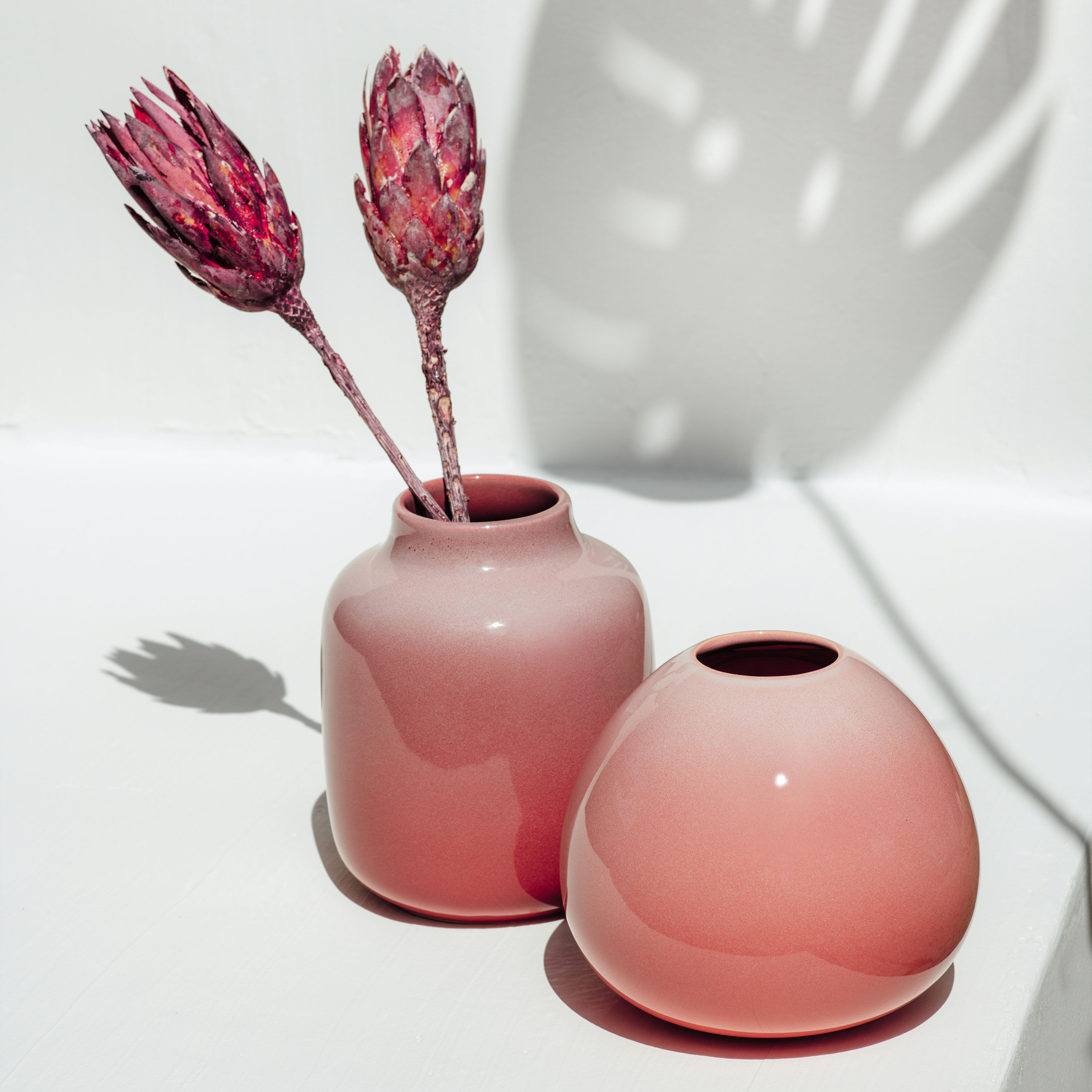 Perlemor Vase Pink, 5.9'' x 5.1'', earthenware