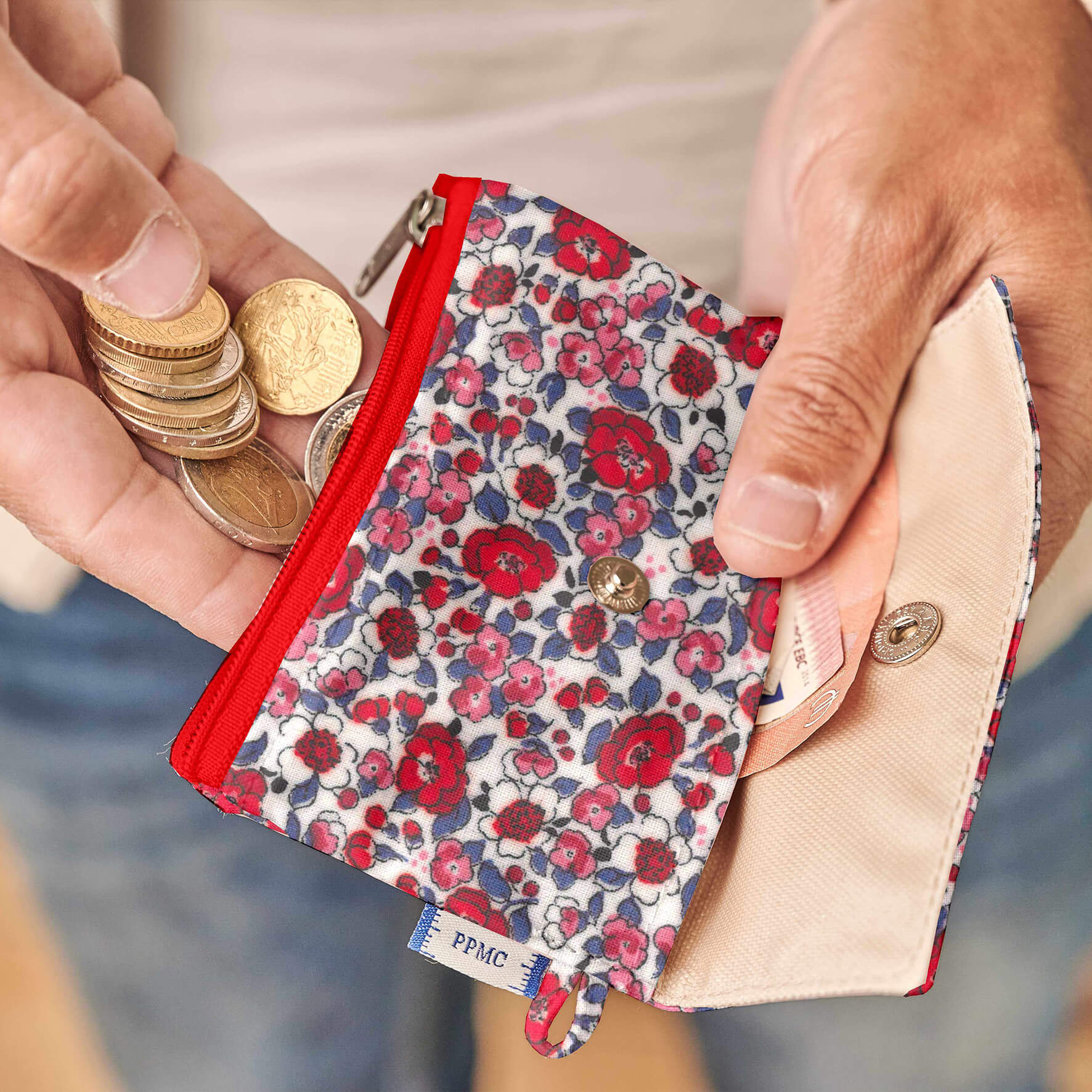 Mini Pochette Porte-Monnaie Rouge Corolle