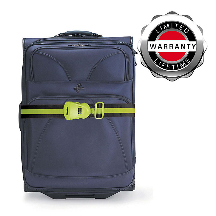 Sangle bagages à combinaison vert anis et rayures gris foncé 2 m Master Lock