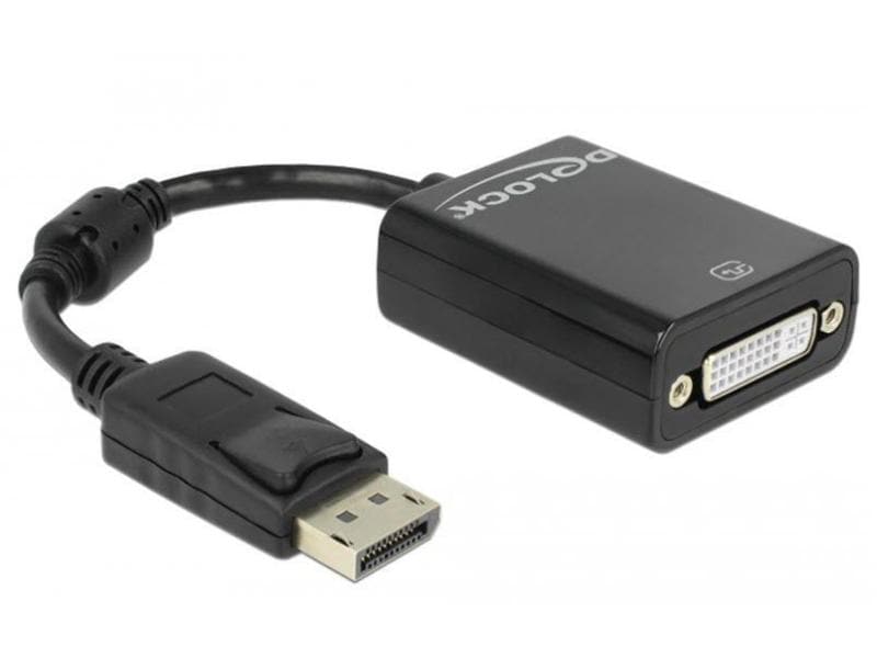 Delock Adapter Displayport – DVI-D Schwarz Delock Adapter DisplayPort 1.1 Stecker > DVI Buchse Passiv schwarz