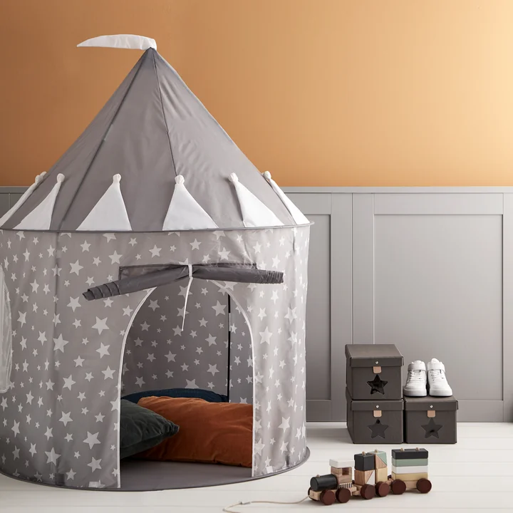 Kids Concept - Star Spielzelt, Ø 100 x H 130 cm, grau