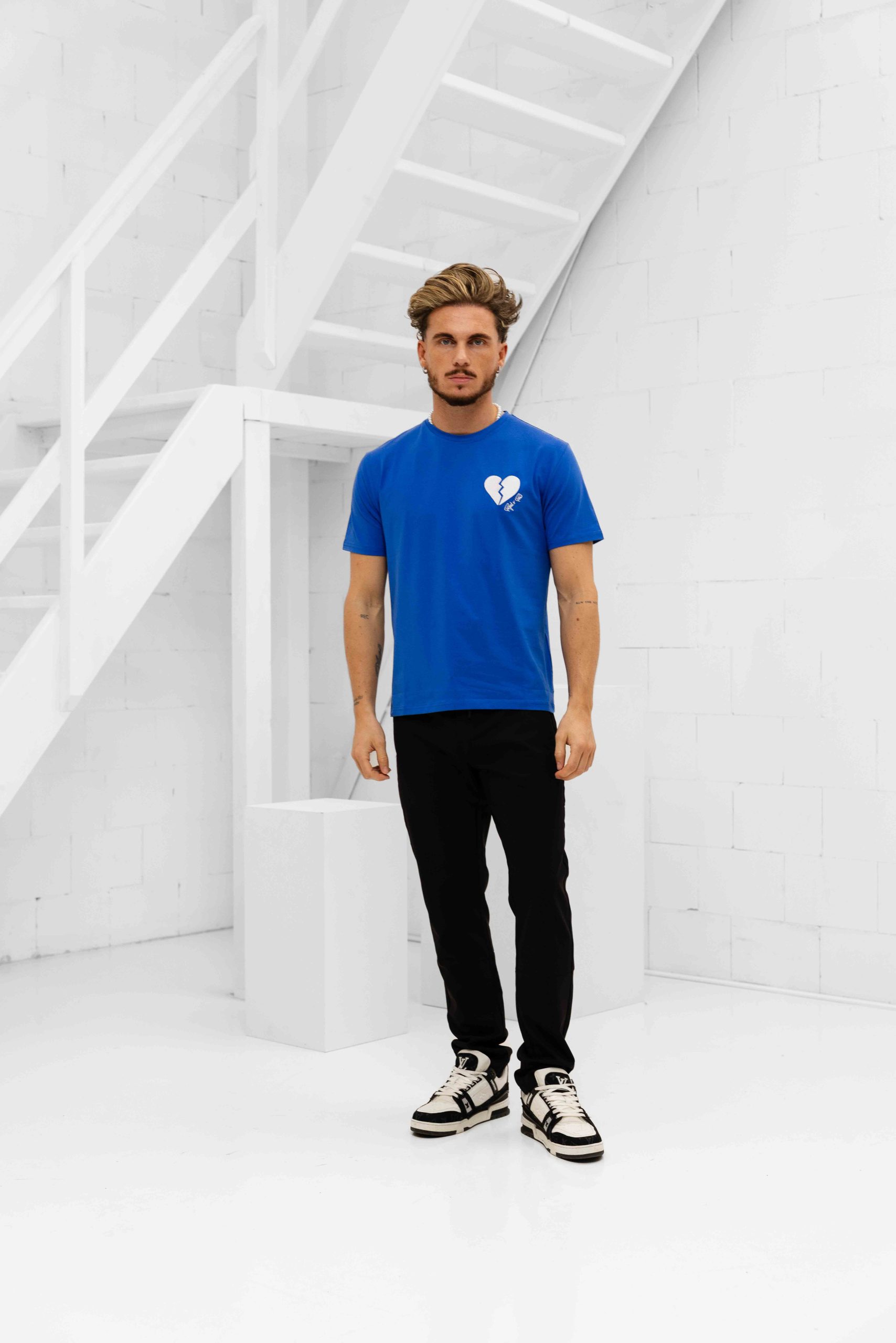 Project X Paris Gebroken Hart T-Shirt Heren Blauw