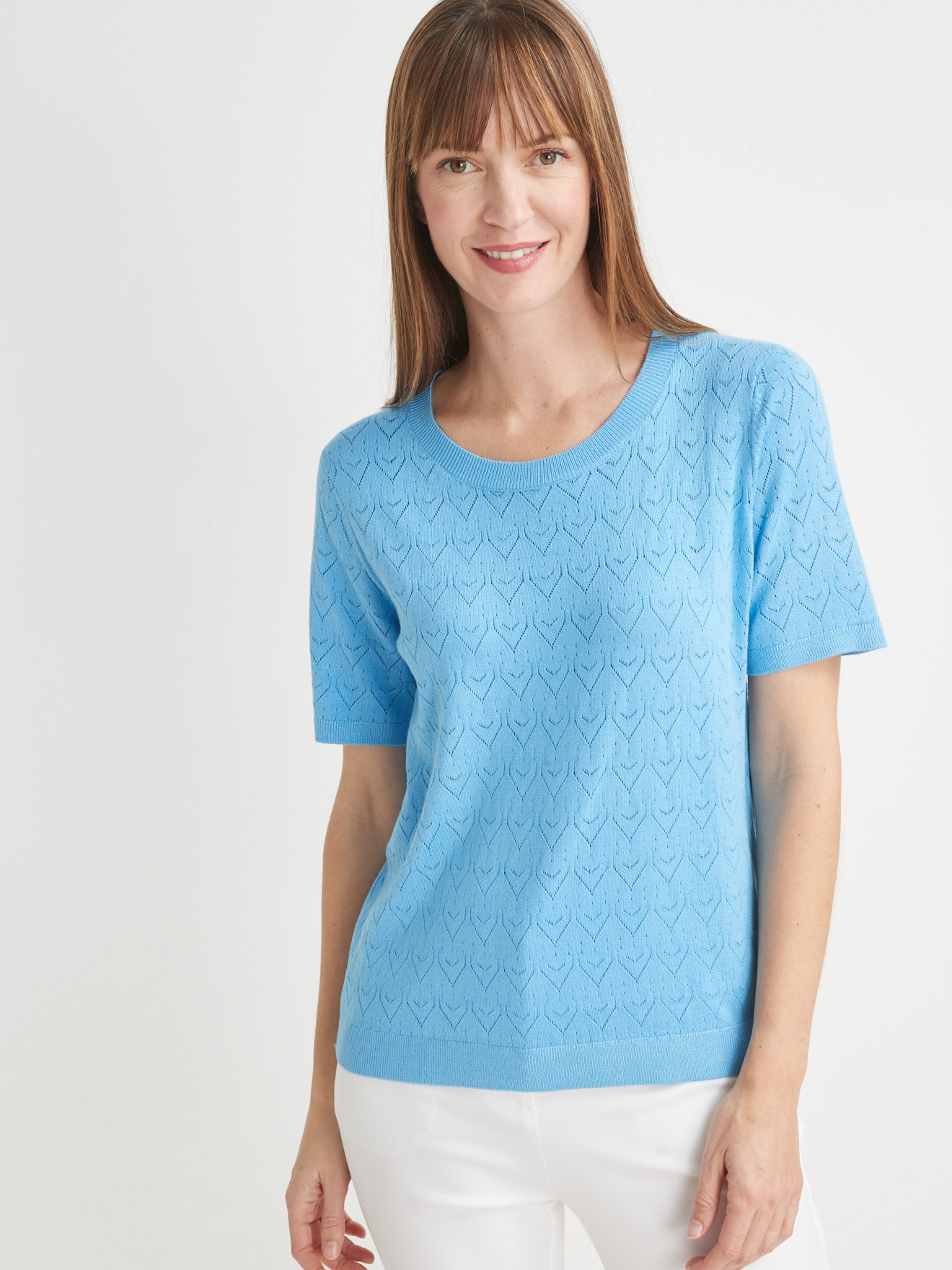 Pull ajouré manches courtes