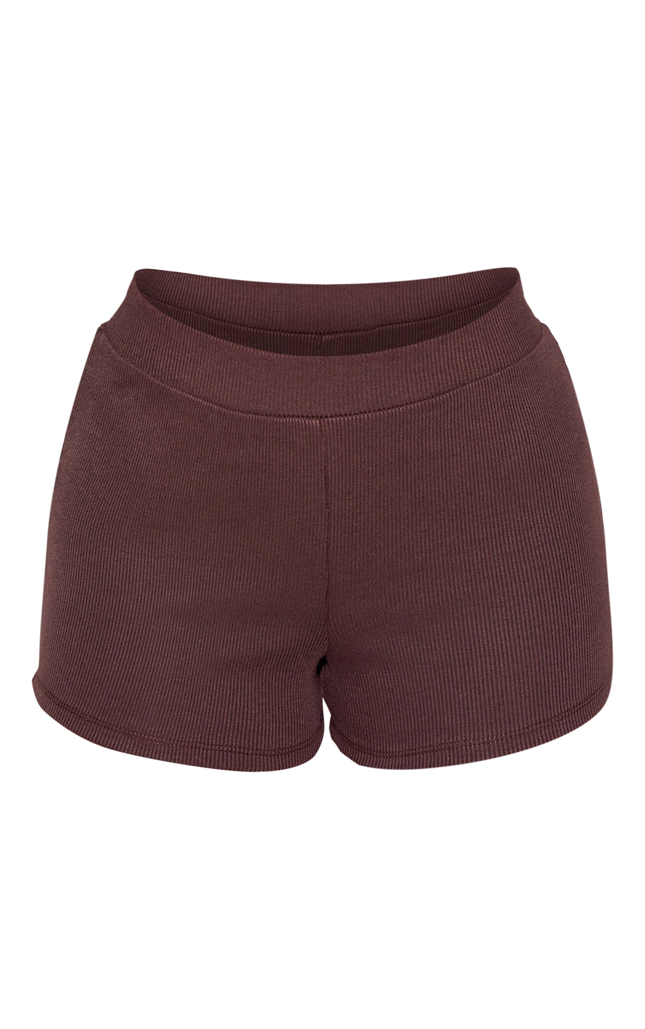 Chocolat Short Mini Ajusté Élastique Petite Taille