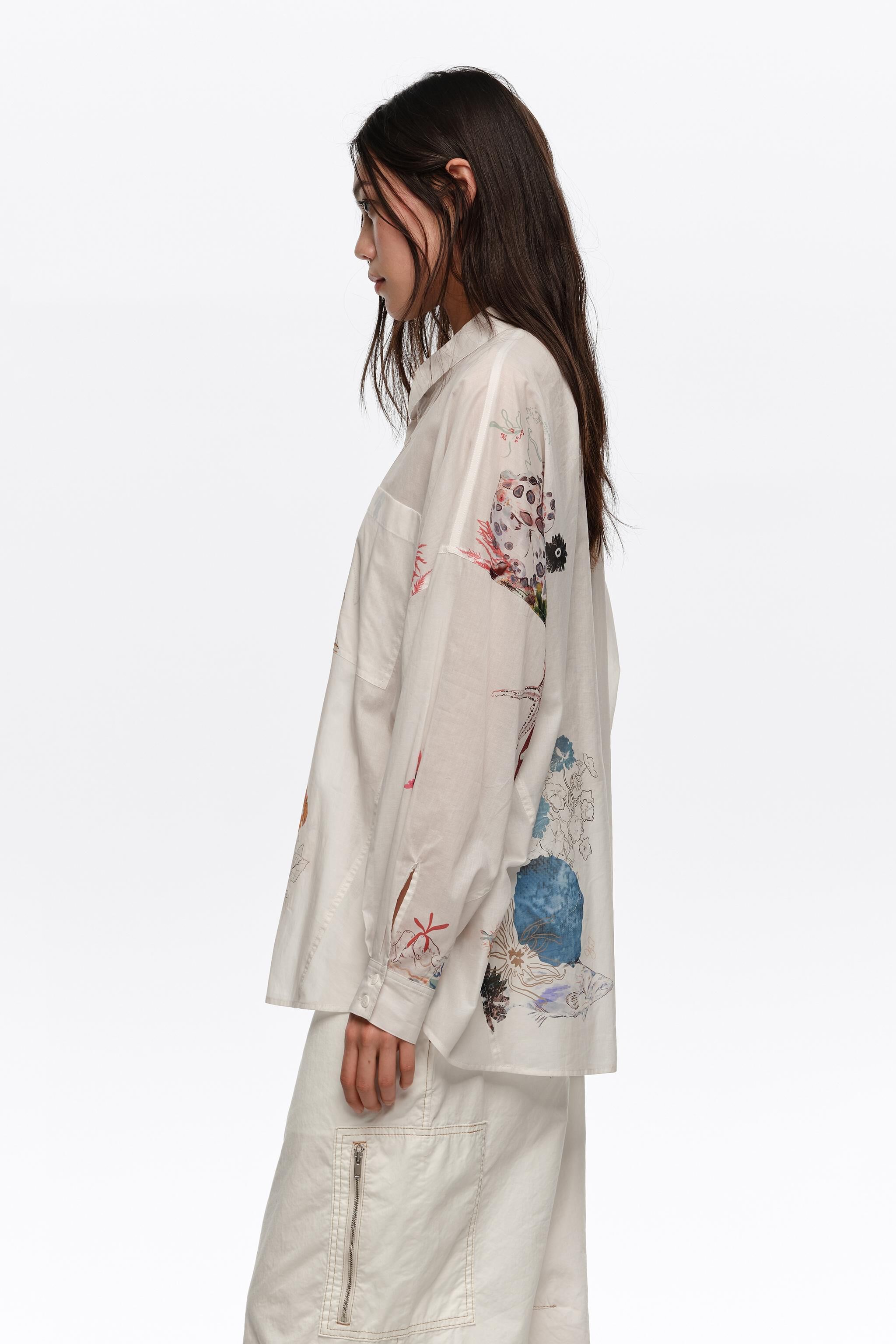 Camisa oversized de algodão off-white Seabed