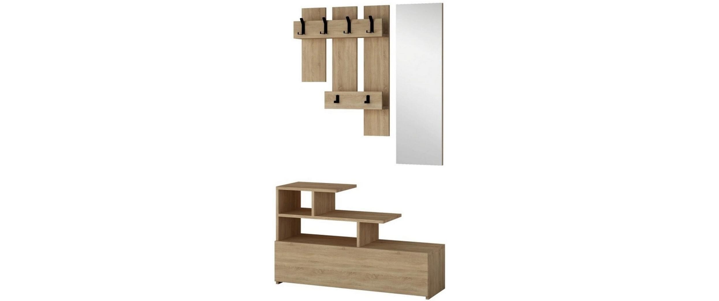 Wandgarderobe Vesty 3-er Set, Nature<br>Garderoben-Set