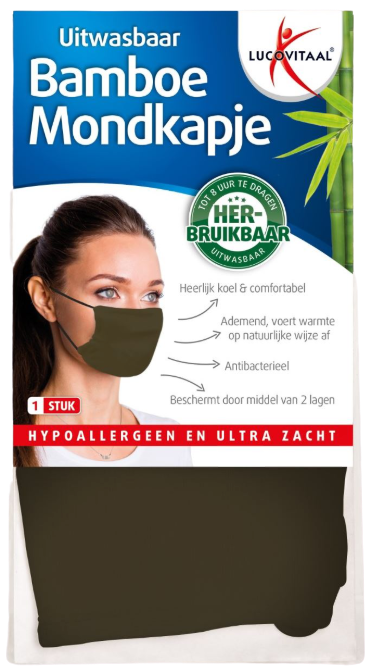 Lucovitaal Bamboe Mondkapje Groen 1 stuk