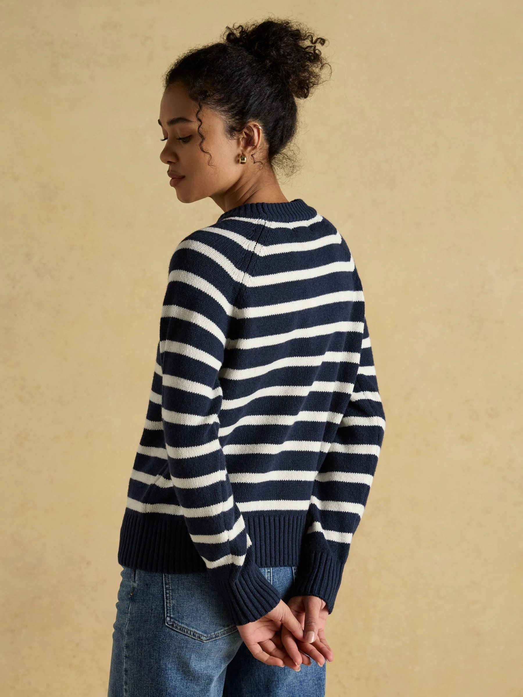 Navy Jonty Fox - Joules Intarsia Cotton-Rich Crew Neck Jumper