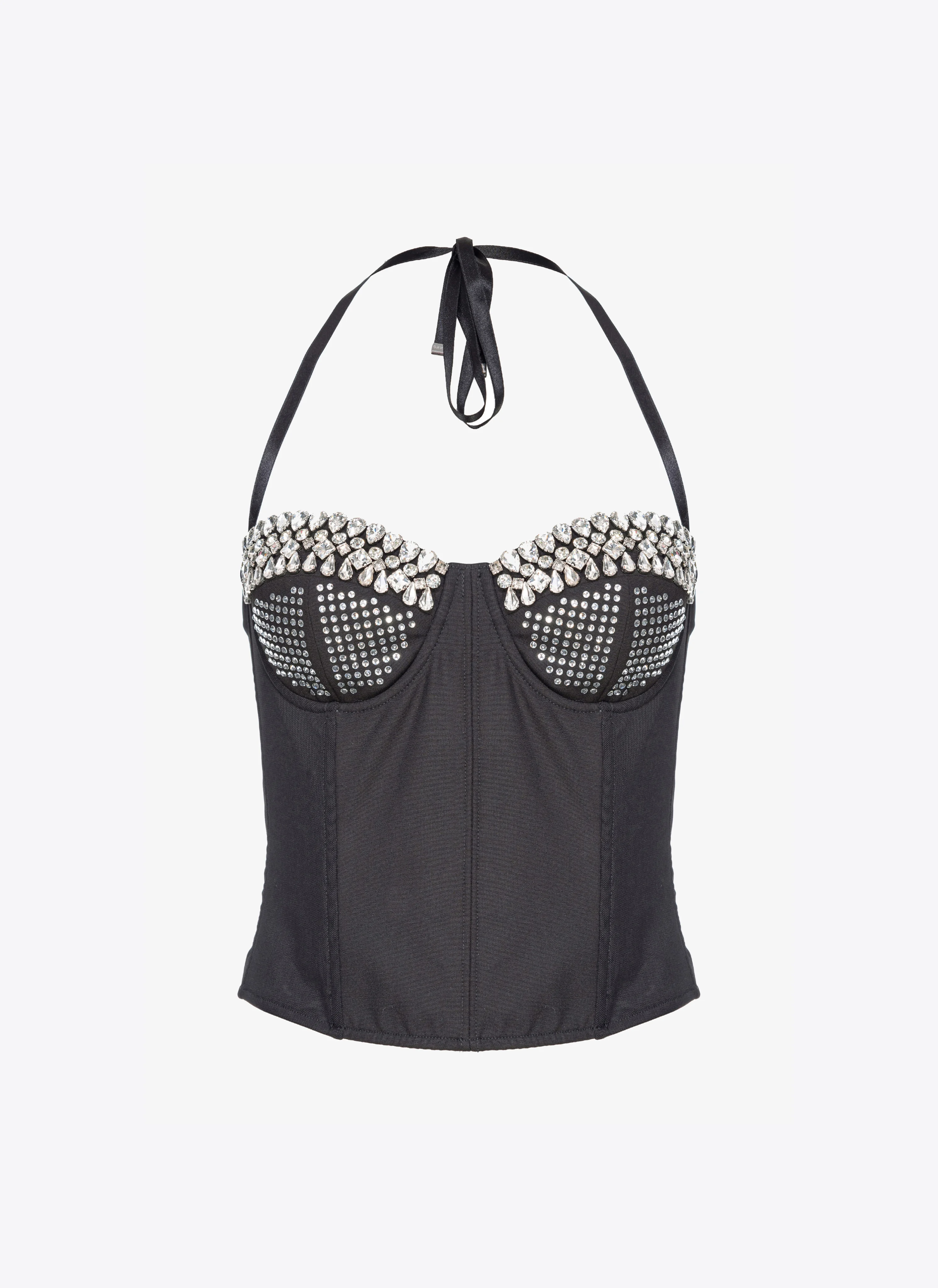 Top bustier à strass reimagine pinko by patrick mcdowell | Noir