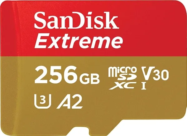 SanDisk Extreme - Flashhukommelseskort (microSDXC til SD adapter inkluderet) - 256 GB - A2 / Video Class V30 / UHS-I U3 / Class10 - microSDXC UHS-I