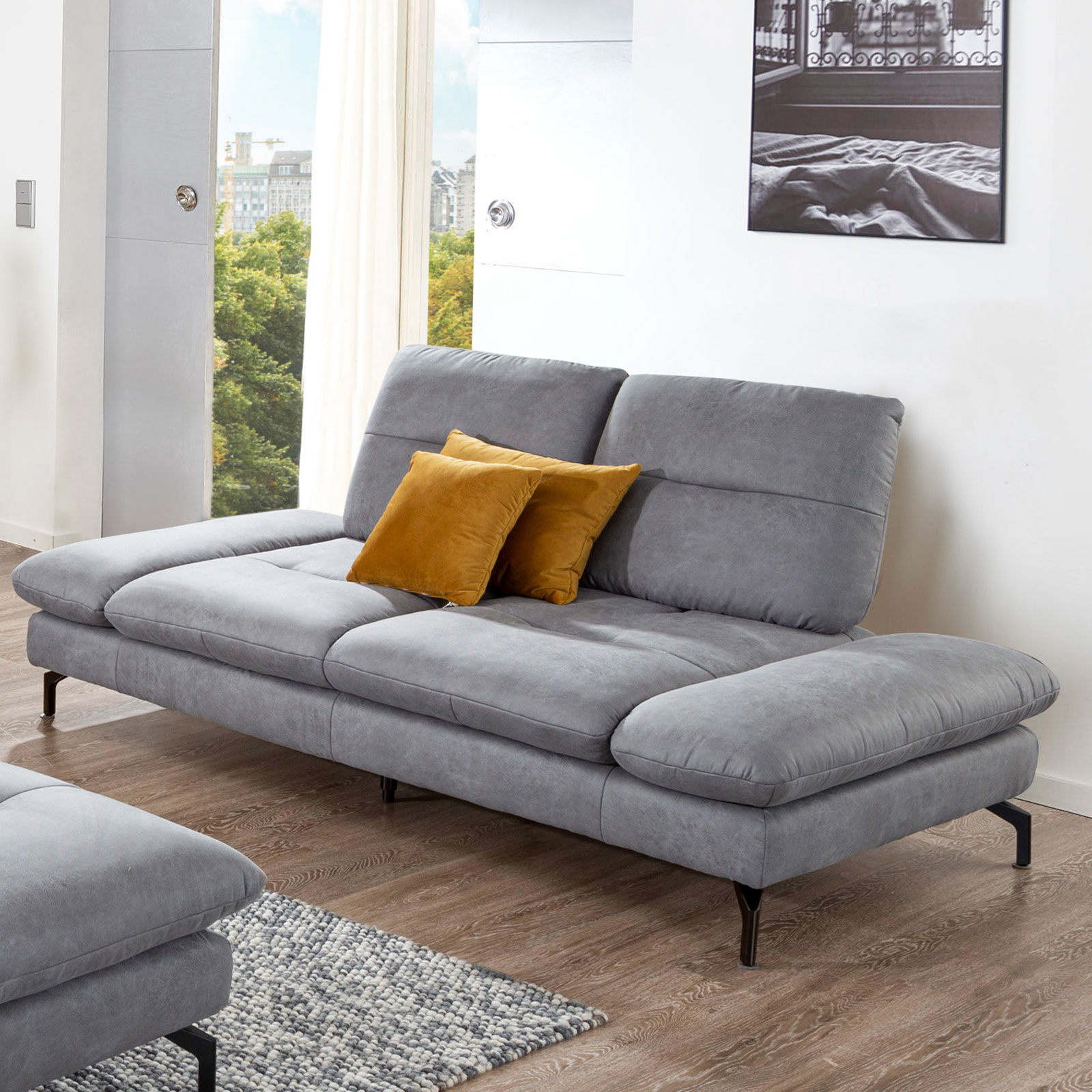 2-Sitzer-Sofa - grau - Basismodell