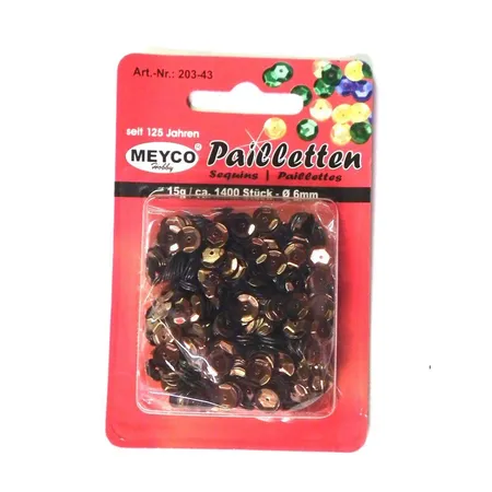 Meyco Pailletten karamell metallic, 1400 Stück, 6mm, 15g