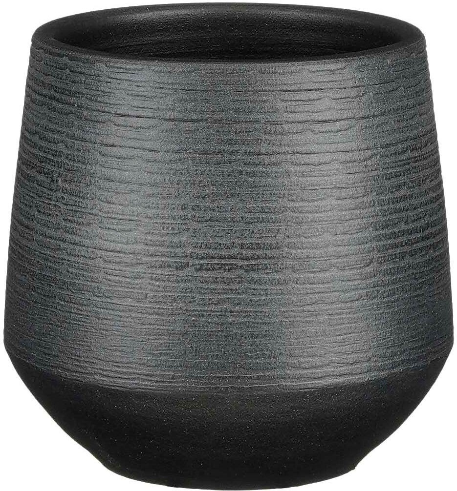 Mica Decorations bloempot Evora zwart D 16 H 15 cm