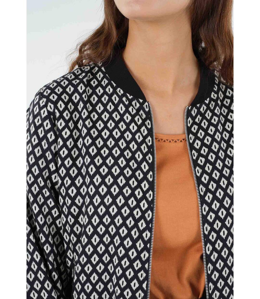 Blouson teddy motif géométrique MAGENA