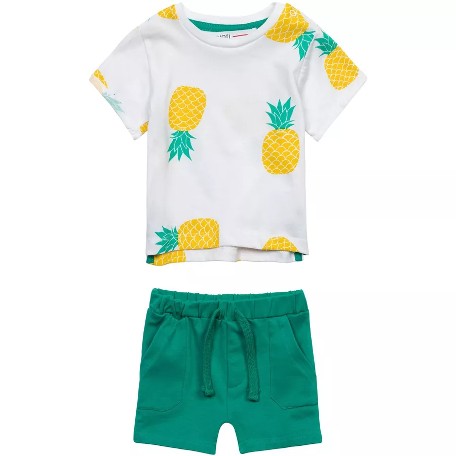 MINOTI Shorts und T-Shirt im Set WeißGrün