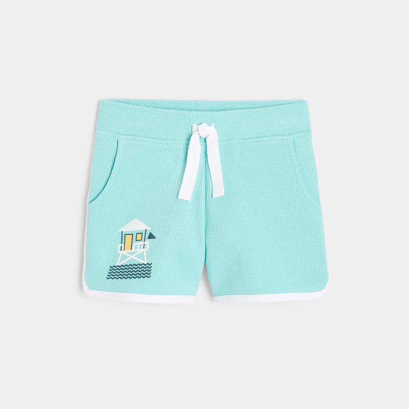 Short maille piquée plage bleu bébé garçon Bleu